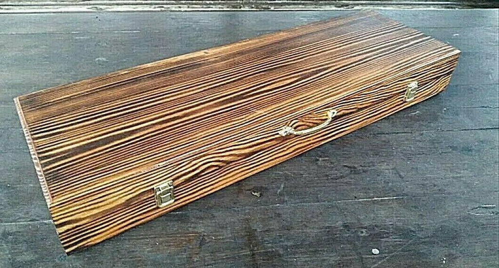 Set  Steel Skewers in Wooden Box Grill BBQ Tool Set  Skewers