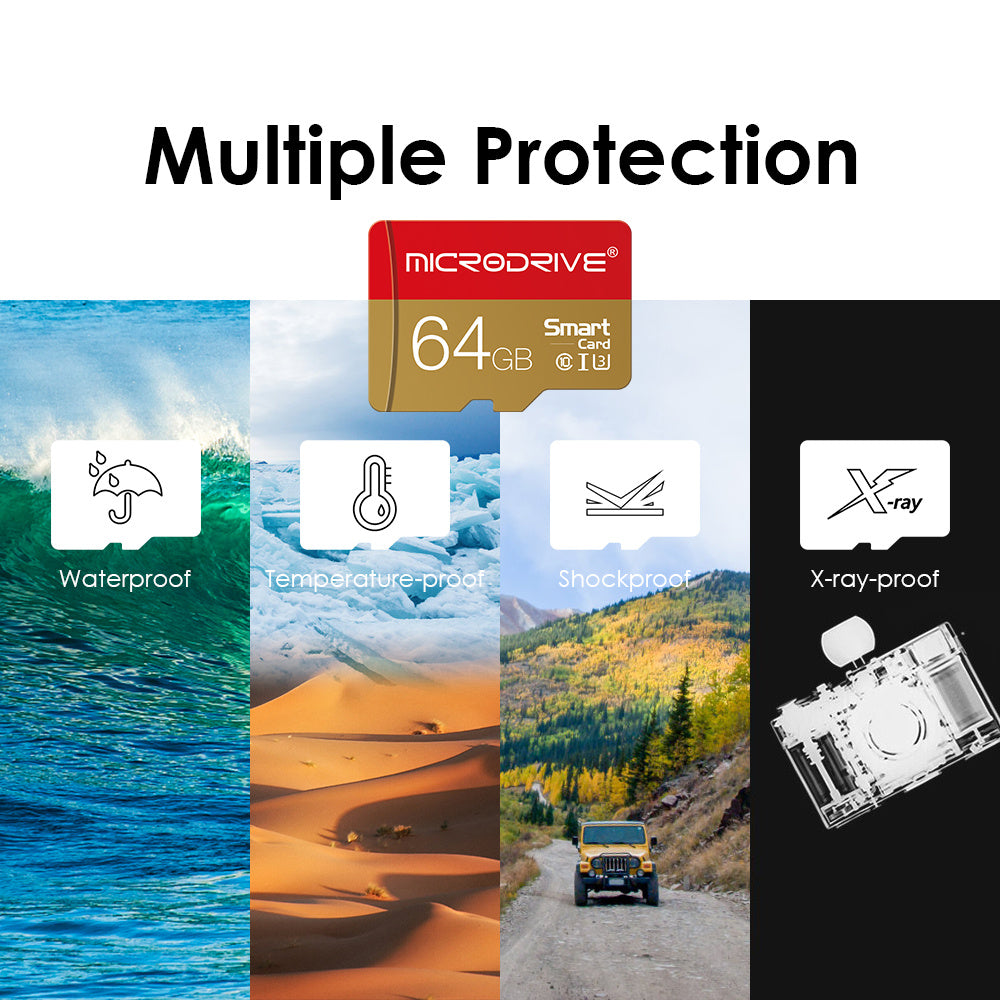 Memory Card 32GB 64GB 128GB 256GB U3 Mini SD Card Class 10 TF Flash Card Micro Tf SD Cards Memory Card For Mobile Phone PC Earphone Speaker  HD Camera PSP SD Adapter