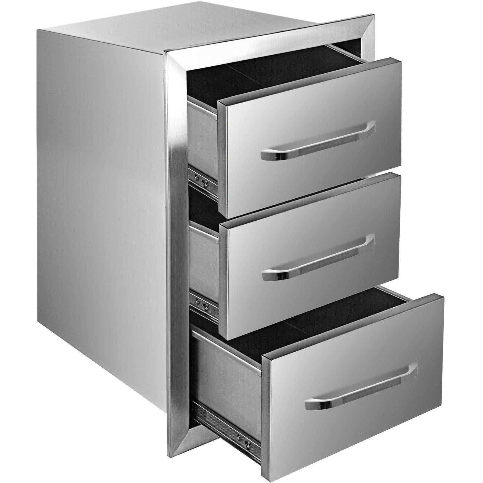 Triple Drawer Outdoor Kitchen BBQ Island  Steel Drawer 15.7"X21.6"