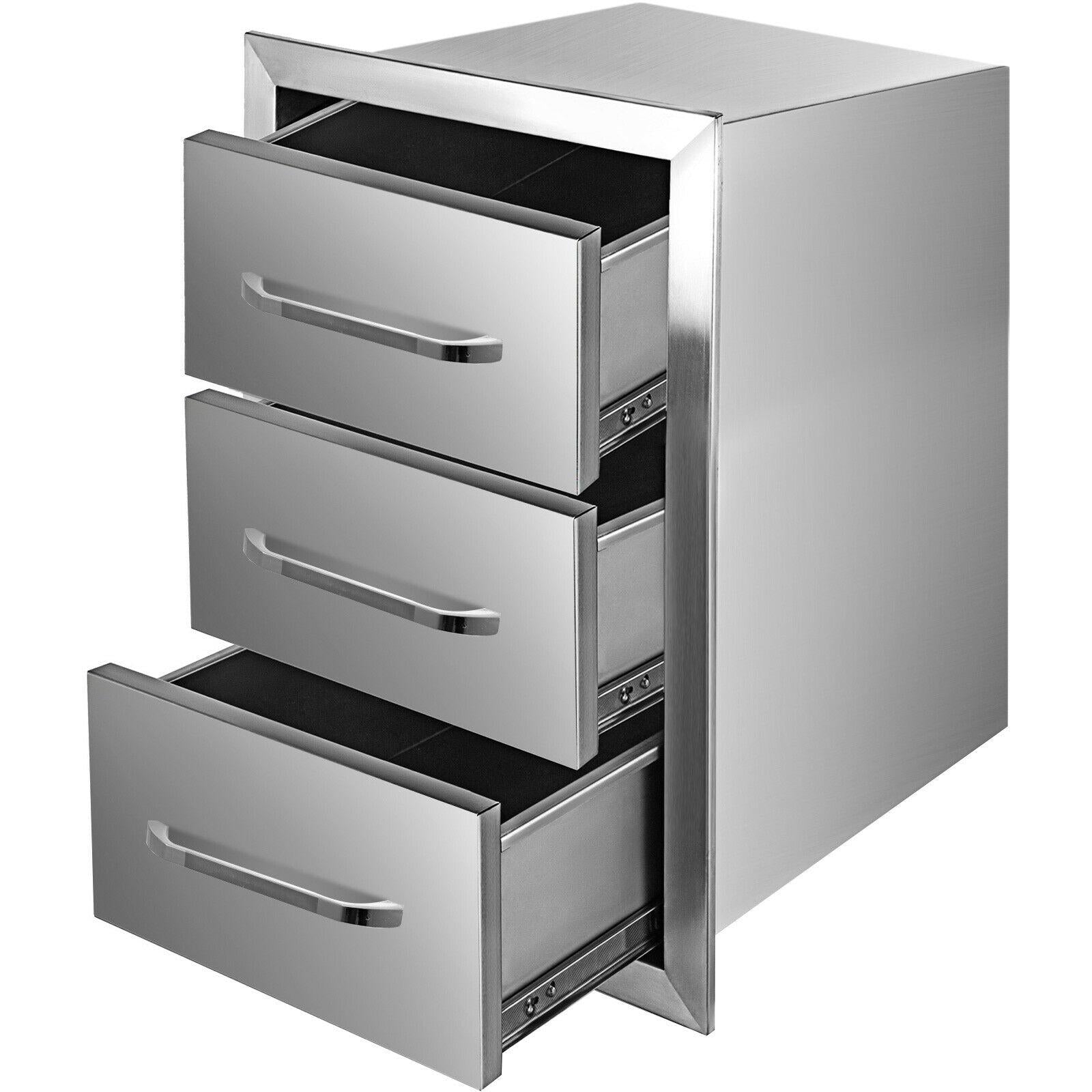 Triple Drawer Outdoor Kitchen BBQ Island  Steel Drawer 15.7"X21.6"