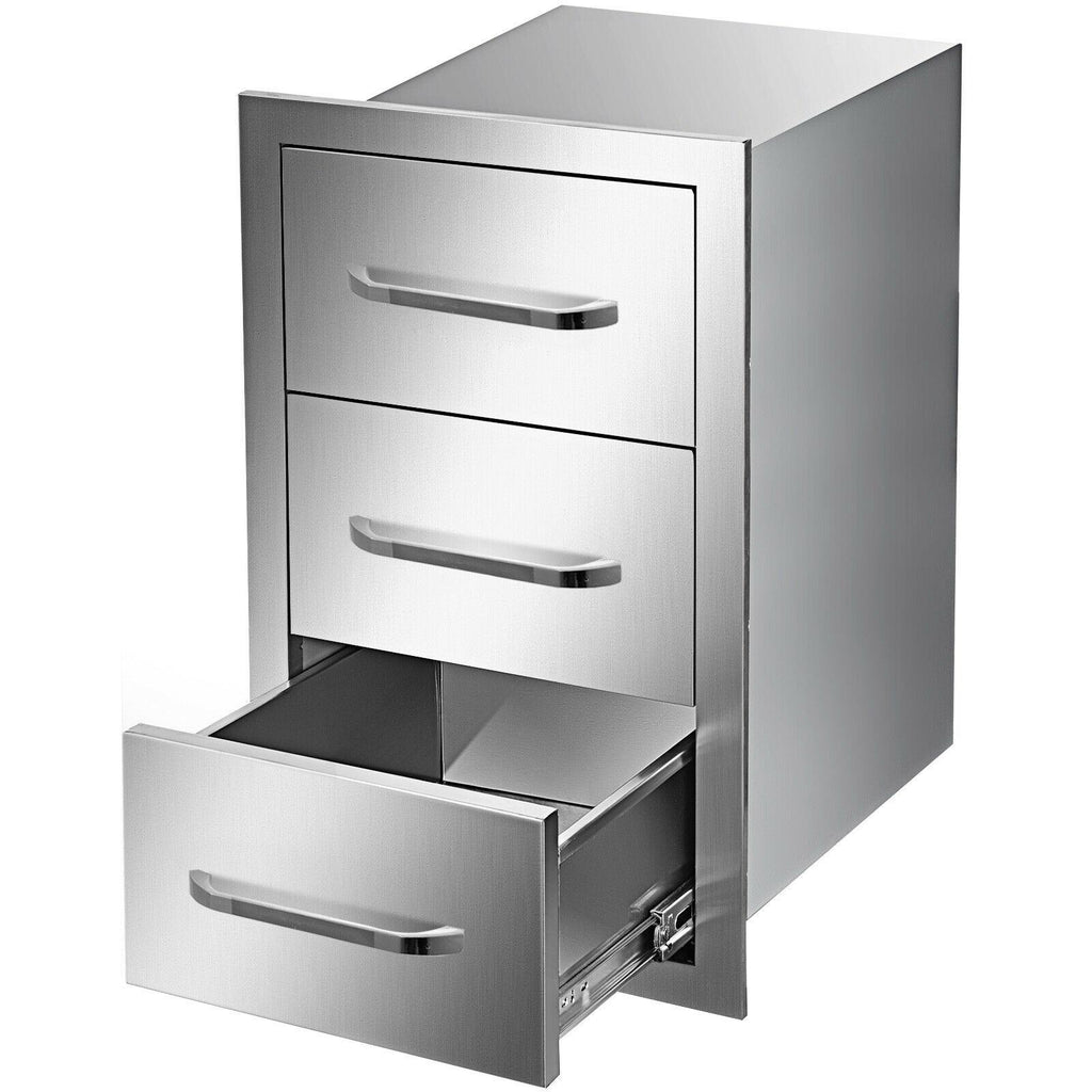 Triple Drawer Outdoor Kitchen BBQ Island  Steel Drawer 15.7"X21.6"