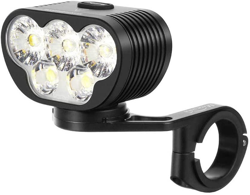 Magicshine Monteer 6500S Zeus Mountain Bike Headlight, 6500 lumens of Actual max Output MTB Light with 3X CREE XHP50.2 and 2xXM-L2 Spot/Food/Combo Beams, 10,000mAh Super high Capacity Battery Pack