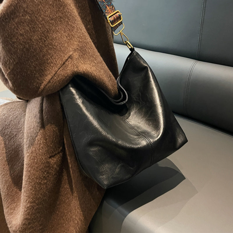 Geometric Strap Hobo Bag, LarCapacity Crossbody Bag, Women's Retro Style Shoulder Bag