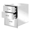 Steel 3-Layer Flush Mount StoraDrawers for BBQ Patio Grill Station