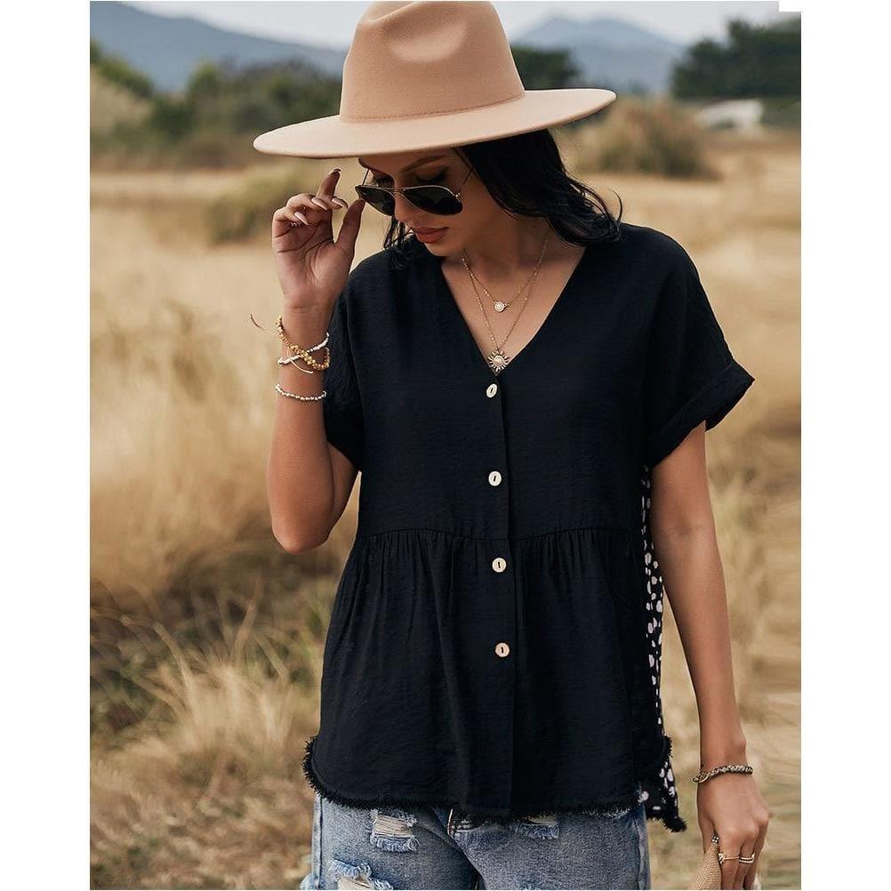 leopard v neck top