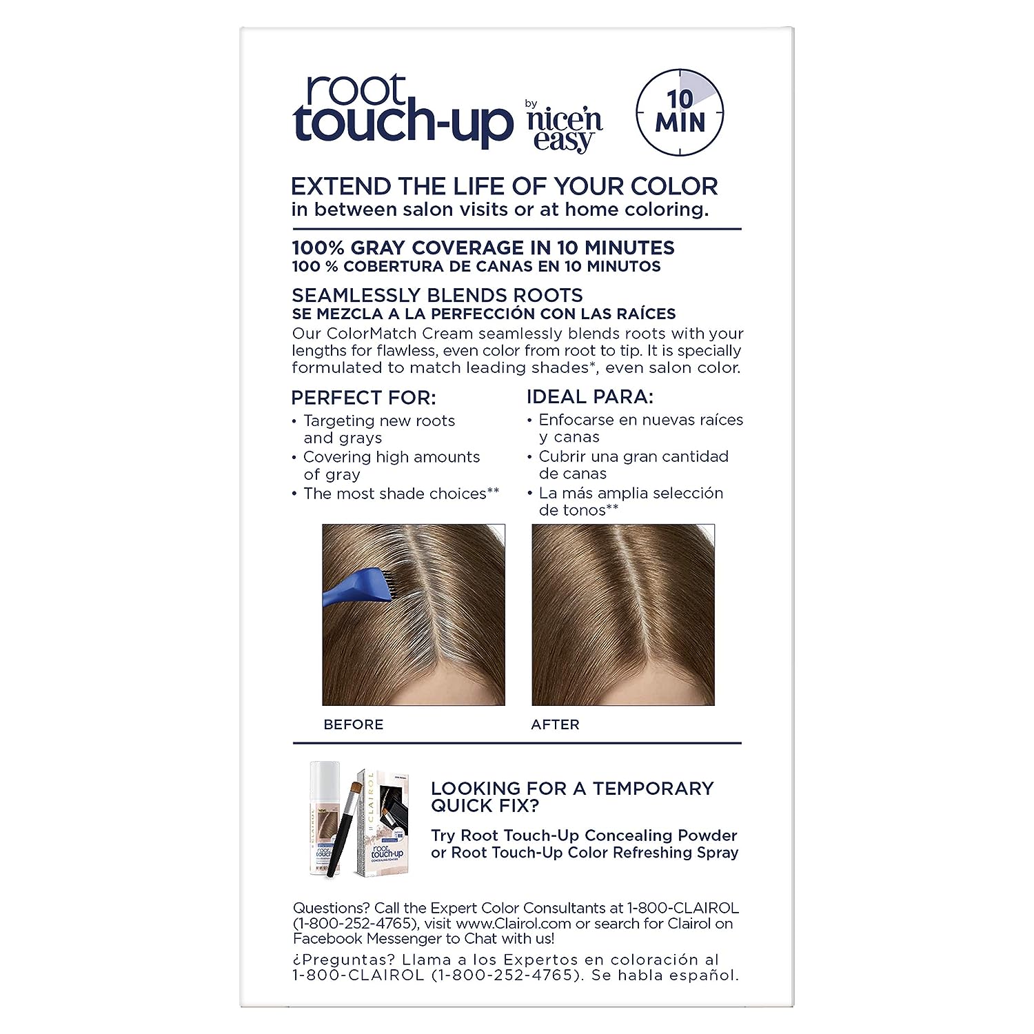 Clairol Root Touch-Up by Nice'n Easy Permanent Hair Dye, 6.5G Lightest Golden Brown Hair Color, 1 Count(Pack of 2)