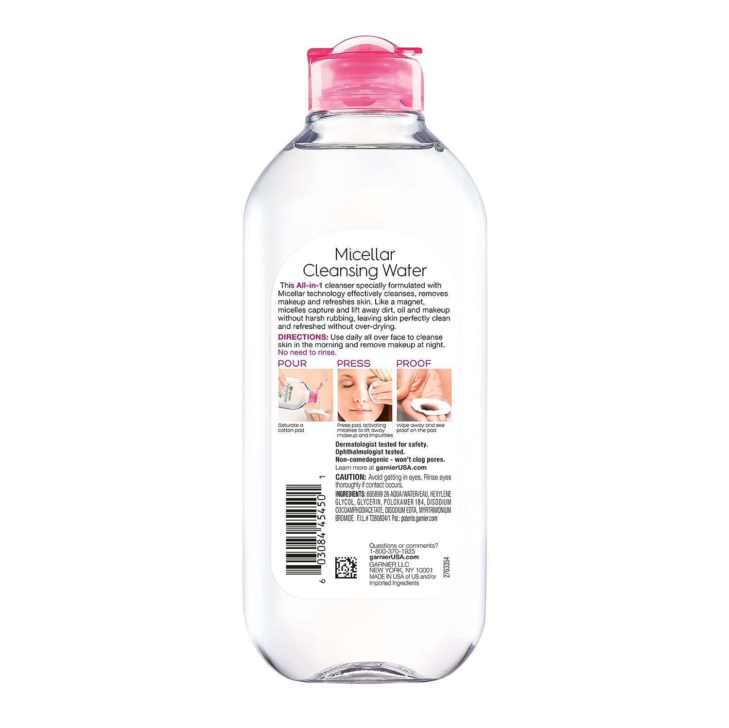 Garnier SkinActive Micellar Water for All Skin Types, Facial Cleanser &amp; Makeup Remover, 13.5 Fl Oz (400mL), 1 Count (Packaging May Vary)