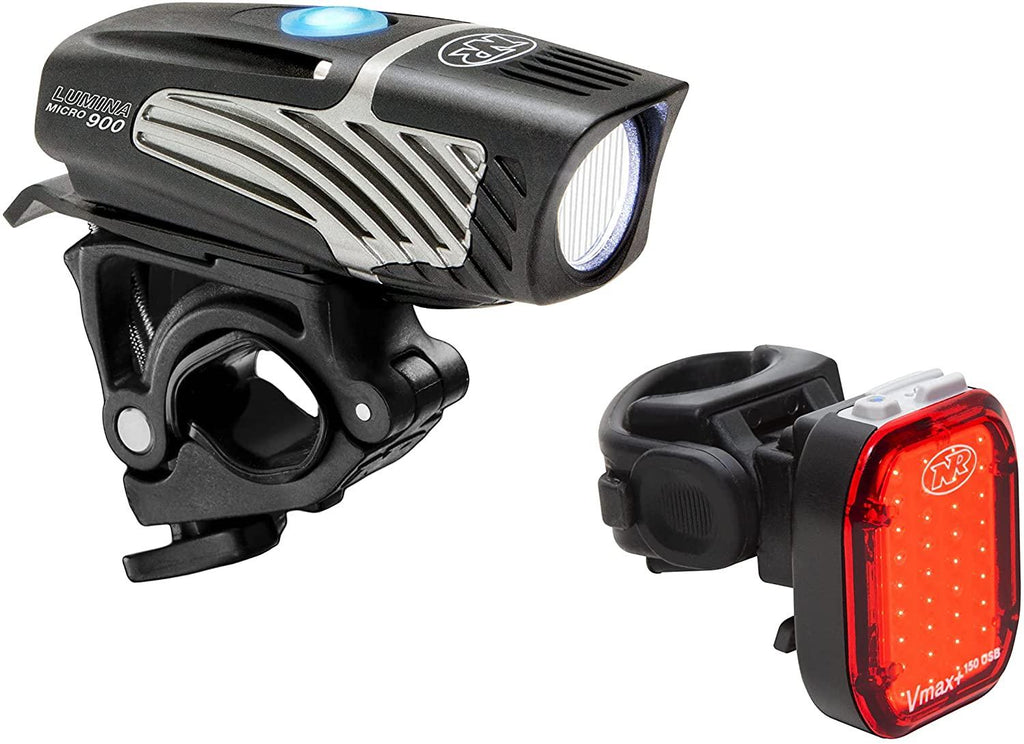 NiteRider Lumina Micro 900 Front Bike Light Vmax+ 150 Rear Bike Light Combo Pack- USB Rechargeable Bicycle Headlight LED Front Light Water Resistant Mountain Road City Commuting Cycling Safety Flash