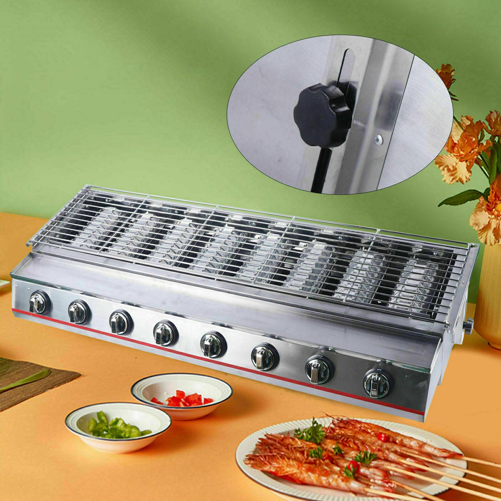8 Burner CooGas BBQ Barbecue Grill LPG Commercial  Steel Gas Grill