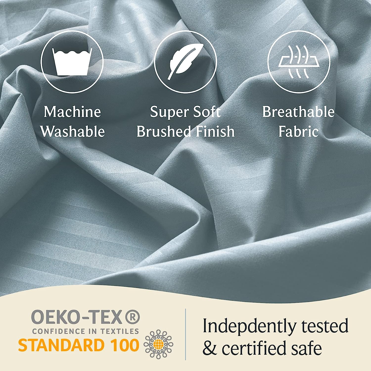 LuxClub Striped Sheets Set, 6 PC Striped Bed Sheets Full Size, Deep Pockets 18" Eco Friendly Wrinkle Free Cooling Sheets Machine Washable Hotel Bedding Silky Soft (Full, Striped Light Blue)