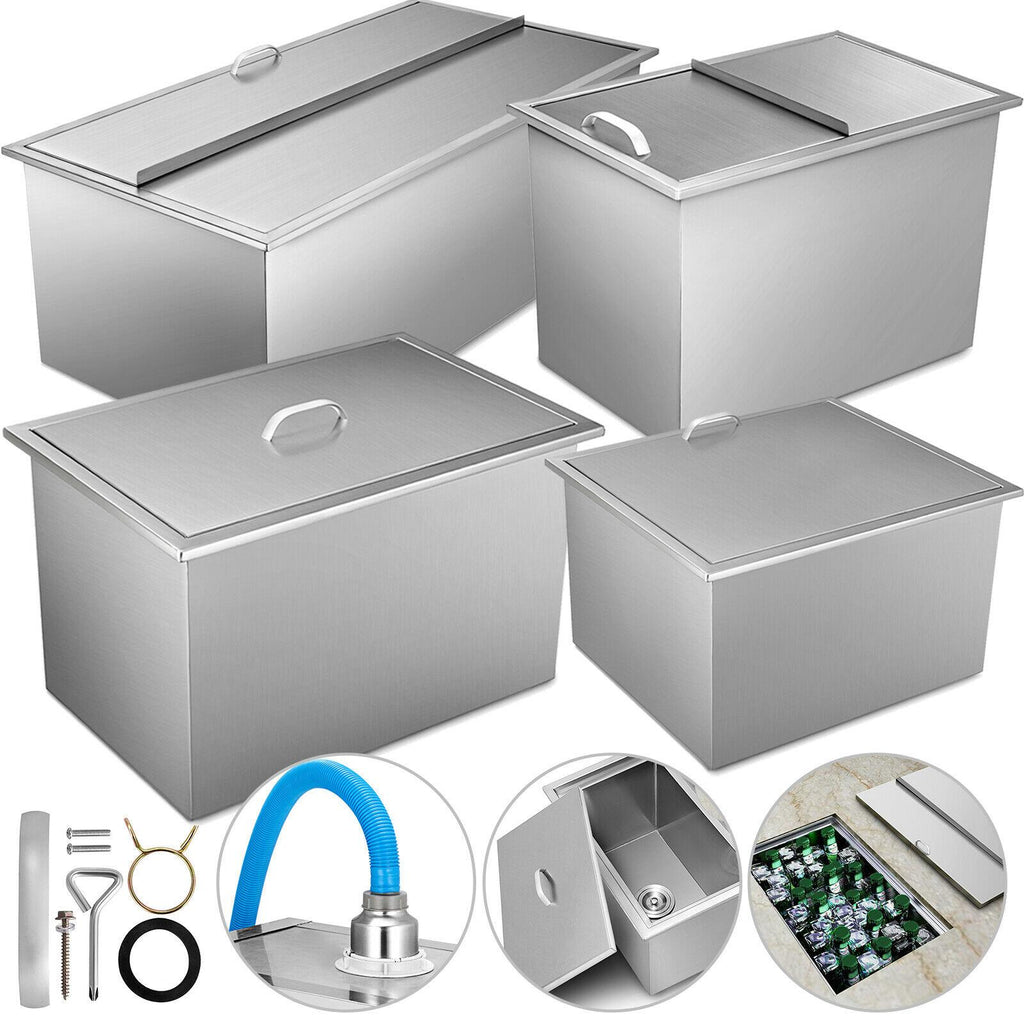 7 Sizes Drop In Ice Chest Bin Boxes W/ Cover  Steel Outdoor/Indoor 304