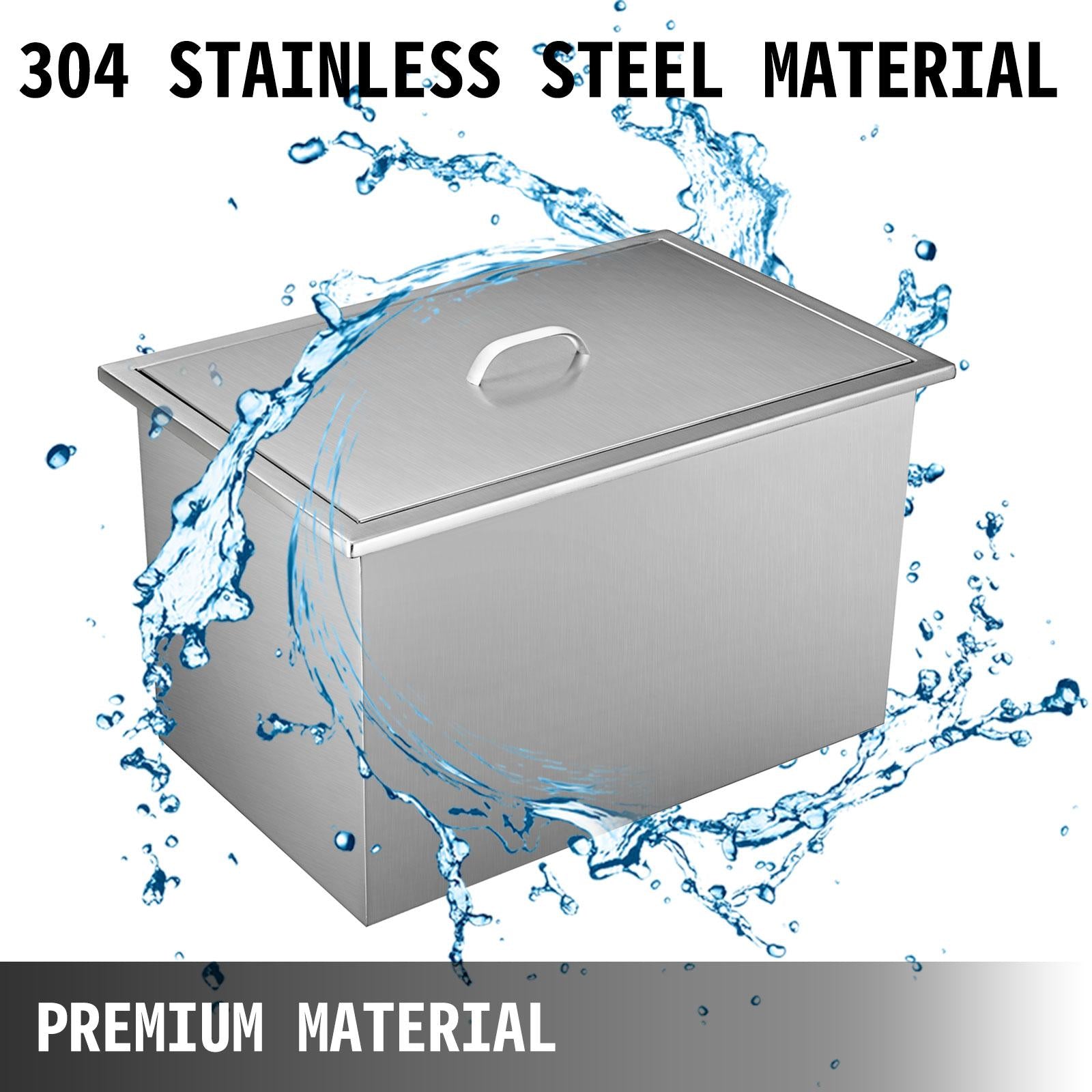 7 Sizes Drop In Ice Chest Bin Boxes W/ Cover  Steel Outdoor/Indoor 304