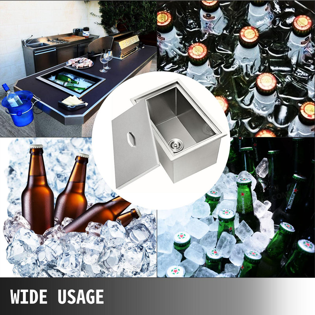 Outdoor Kitchen Drop-in Ice Chest Cooler Underbar Ice Bin 304  Steel