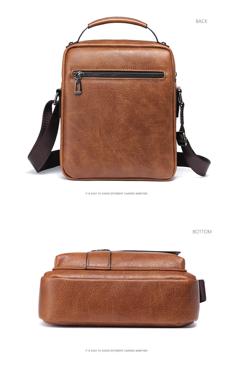 WEIXIER 1/2pcs Crossbody Bag, Men's Shoulder Bag, Retro Faux Leather Vertical Business Casual Satchel Bag, Men's Gift For Father/Anniversary
