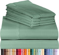 LuxClub 6 PC Queen Sheet Set Bamboo Sheets Deep Pockets 18" Eco Friendly Wrinkle Free Cooling Sheets Machine Washable Hotel Bedding Silky Soft - Tree Moss Green Queen