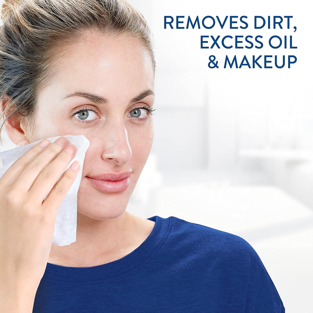 Cetaphil Face and Body Wipes, Gentle Skin Cleansing Cloths, 50 Count, Twin Pack, for Dry, Sensitive Skin, Flip Top Closure, Great for the Gym, Travel, in the Car, Hypoallergenic, Fragrance Free