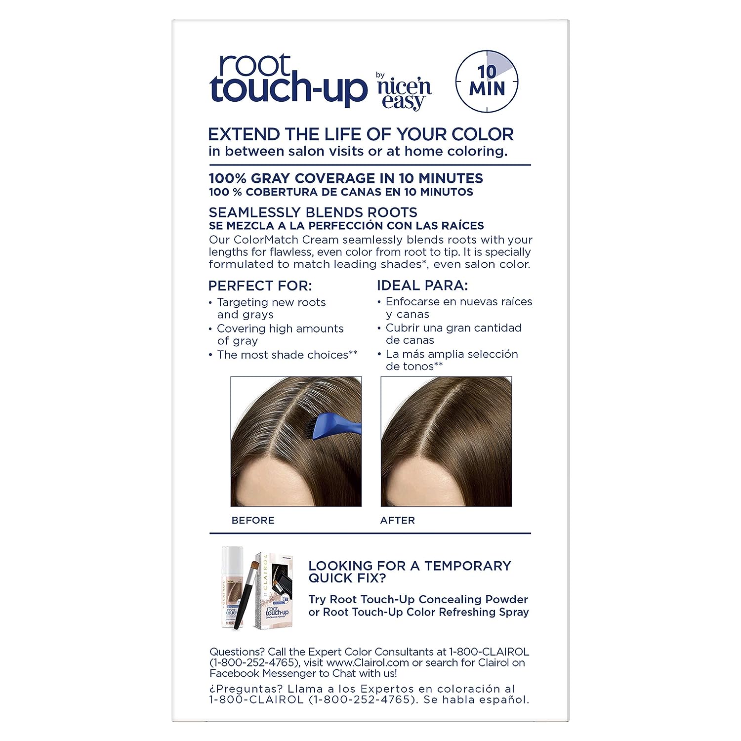Clairol Root Touch-Up by Nice'n Easy Permanent Hair Dye, 5A Medium Ash Brown Hair Color, Pack of 2