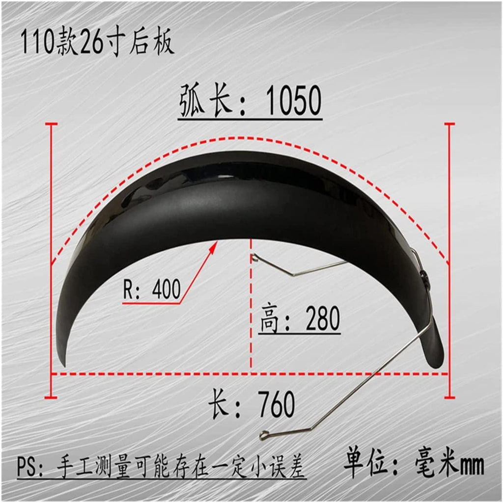 XINGHUA wangzai Store Snow Bike Fender 26"20" 24" All-Inclusive Fat Tire Car Dedicated 4.0 Wide 110MM ATV Mud Tiles (Color : 26 inch)