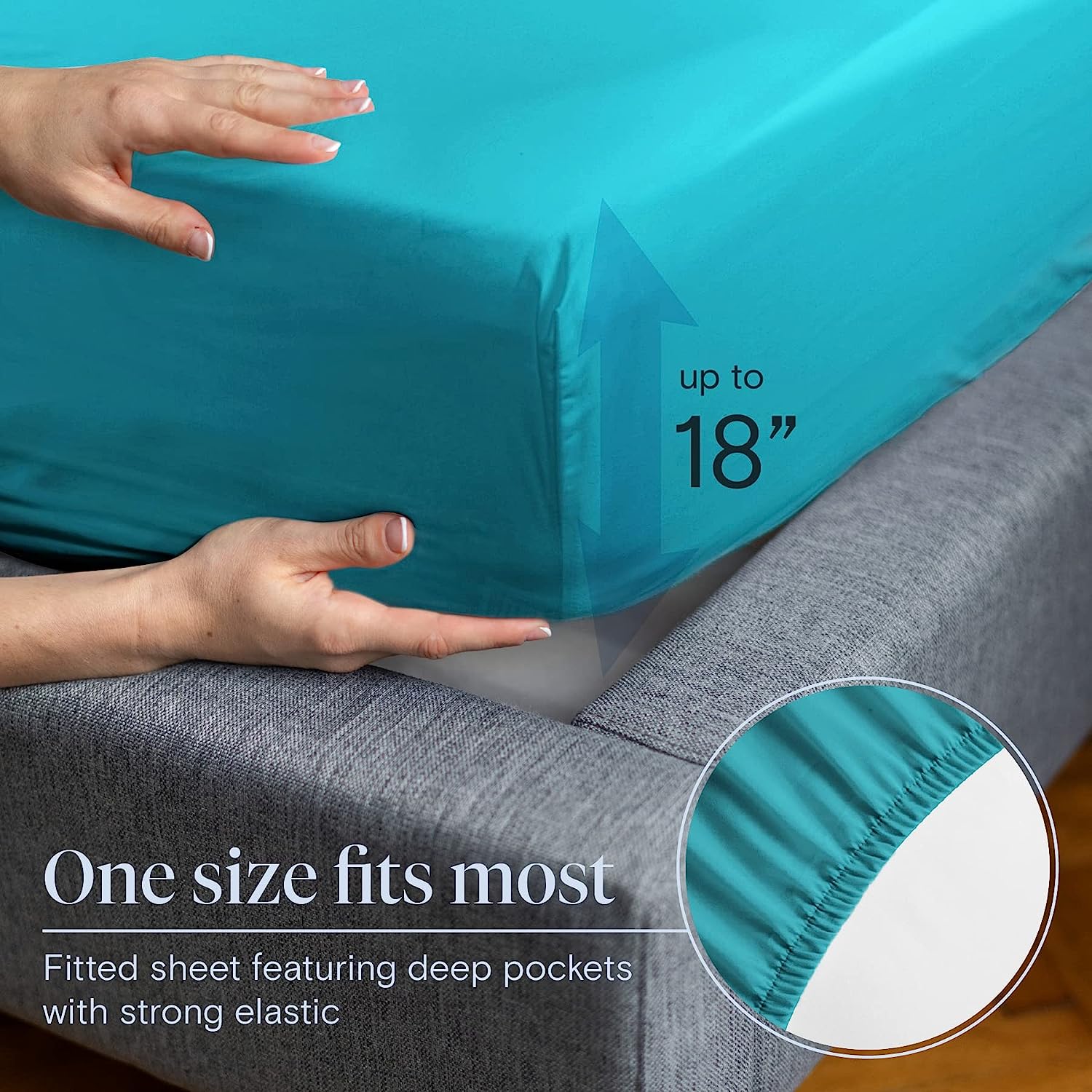 LuxClub 6 PC King Size Sheet Set Bamboo Sheets Deep Pockets 18" Eco Friendly Wrinkle Free Cooling Sheets Machine Washable Hotel Bedding Silky Soft - Teal King