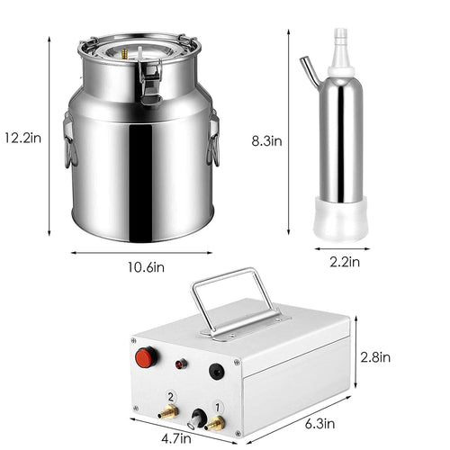14L MilMachine for Cows Farms Or Daily Family,Electric Vacuum Pulsation Suction Pump Milker Machine,Portable Automatic Cattle MilEquipment with Brush Milk Lining (14L) …