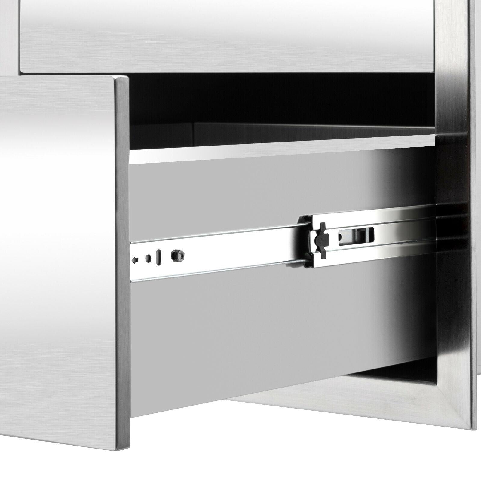 23"x18"x23" Outdoor Kitchen Drawer BBQ  Steel Access Drawer Silver