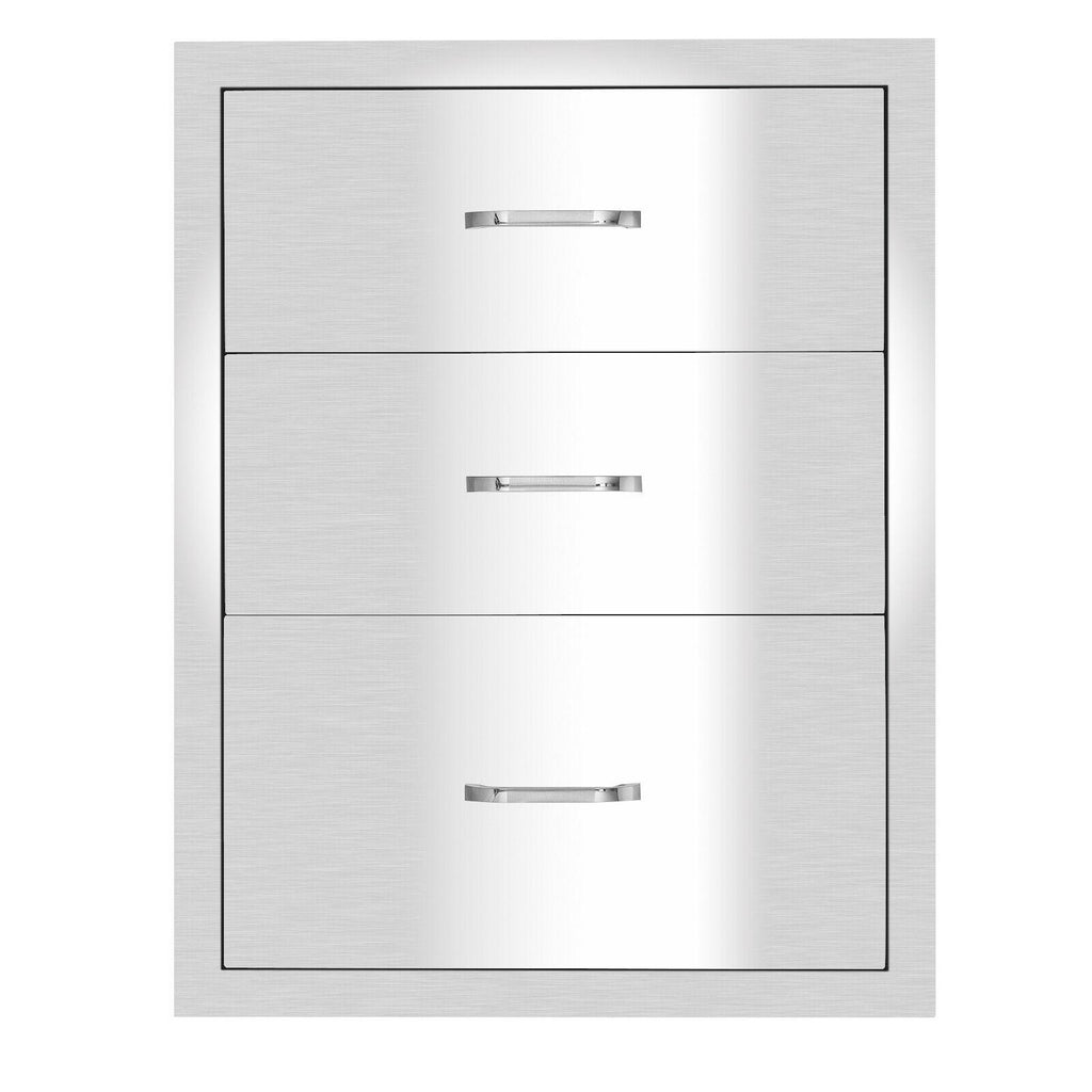 23"x18"x23" Outdoor Kitchen Drawer BBQ  Steel Access Drawer Silver