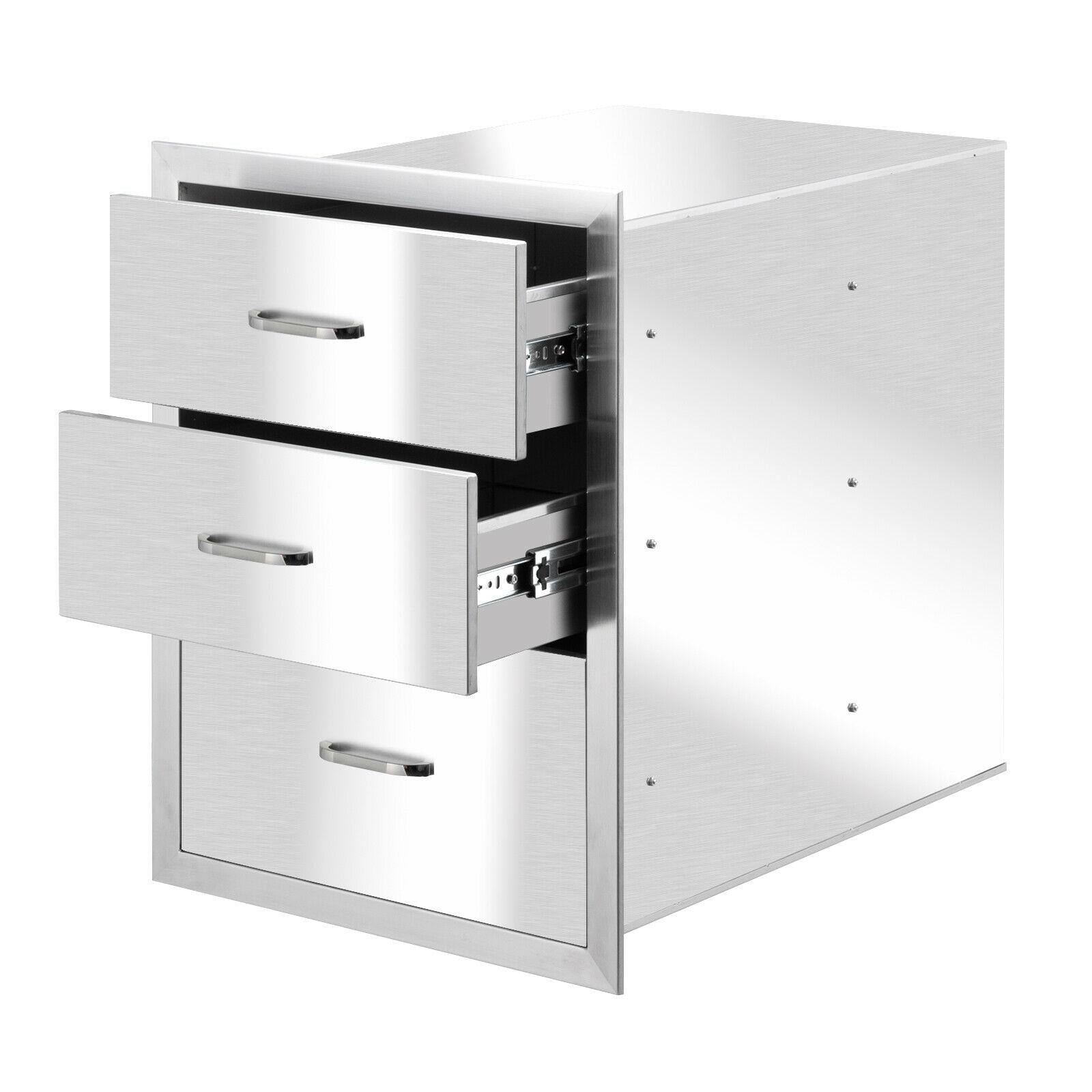 23"x18"x23" Outdoor Kitchen Drawer BBQ  Steel Access Drawer Silver