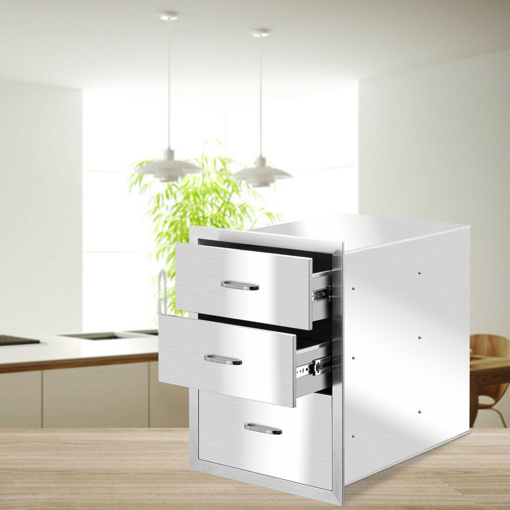 23"x18"x23" Outdoor Kitchen Drawer BBQ  Steel Access Drawer Silver