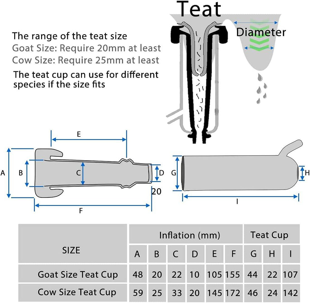 Hantop 6L Goat MilMachine, Rechargeable Pulsation Speed Adjustable Vacuum Pump with Pressure Gauge, 304  Steel Bucket Goat Milker Machine (Pro Plus)