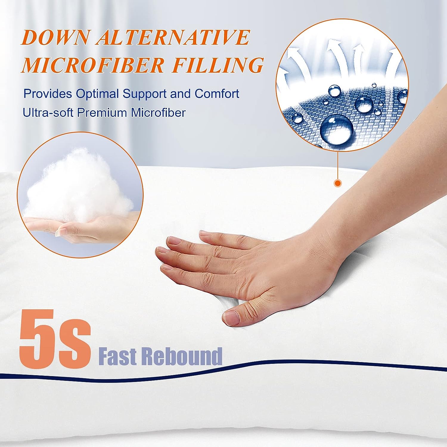 MZOIMZO Bed Pillows for Sleeping- King Size, Set of 2, Cooling Hotel Quality with Premium Soft Down Alternative Fill for Back, Stomach or Side Sleepers