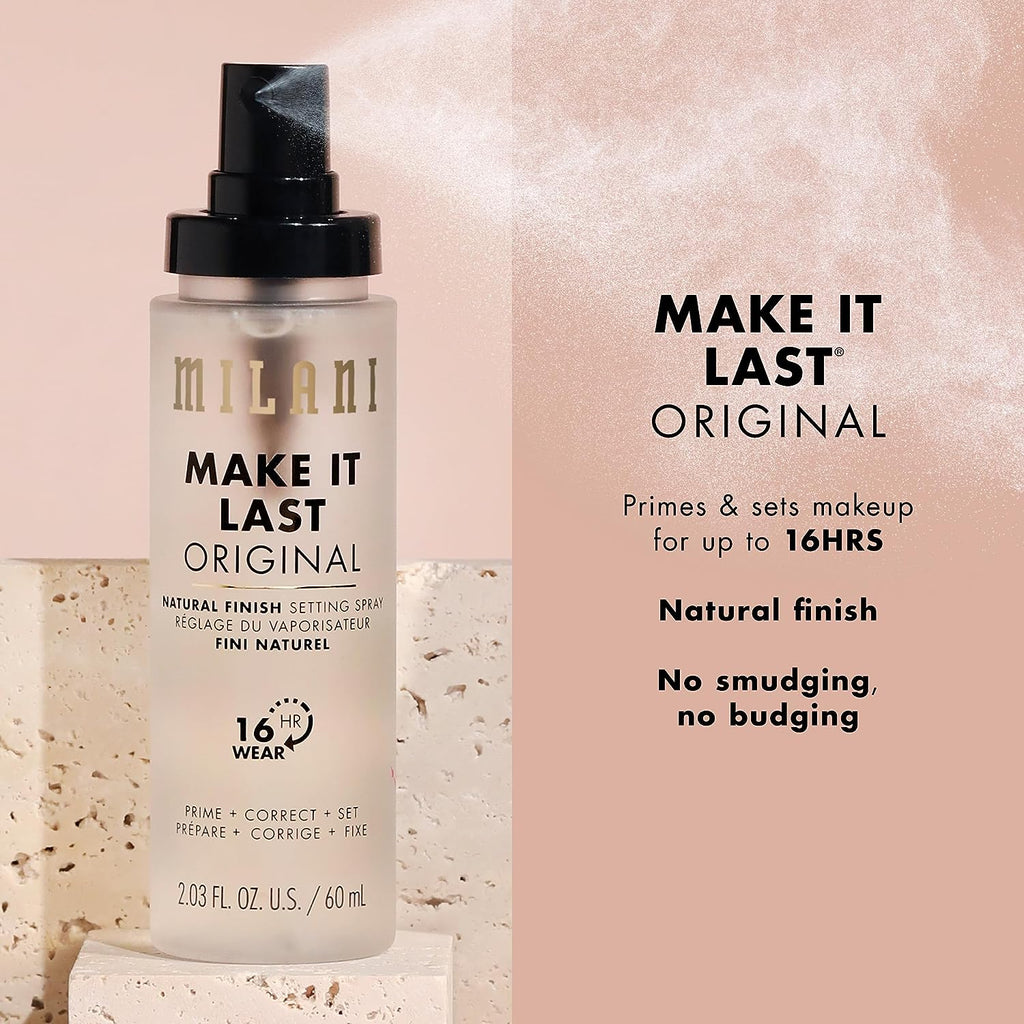 Milani Make It Last 3-in-1 Setting Spray and Primer- Prime + Correct + Set - Makeup Finishing Spray and Primer - Long Lasting Makeup Primer and Spray - 2 Pack