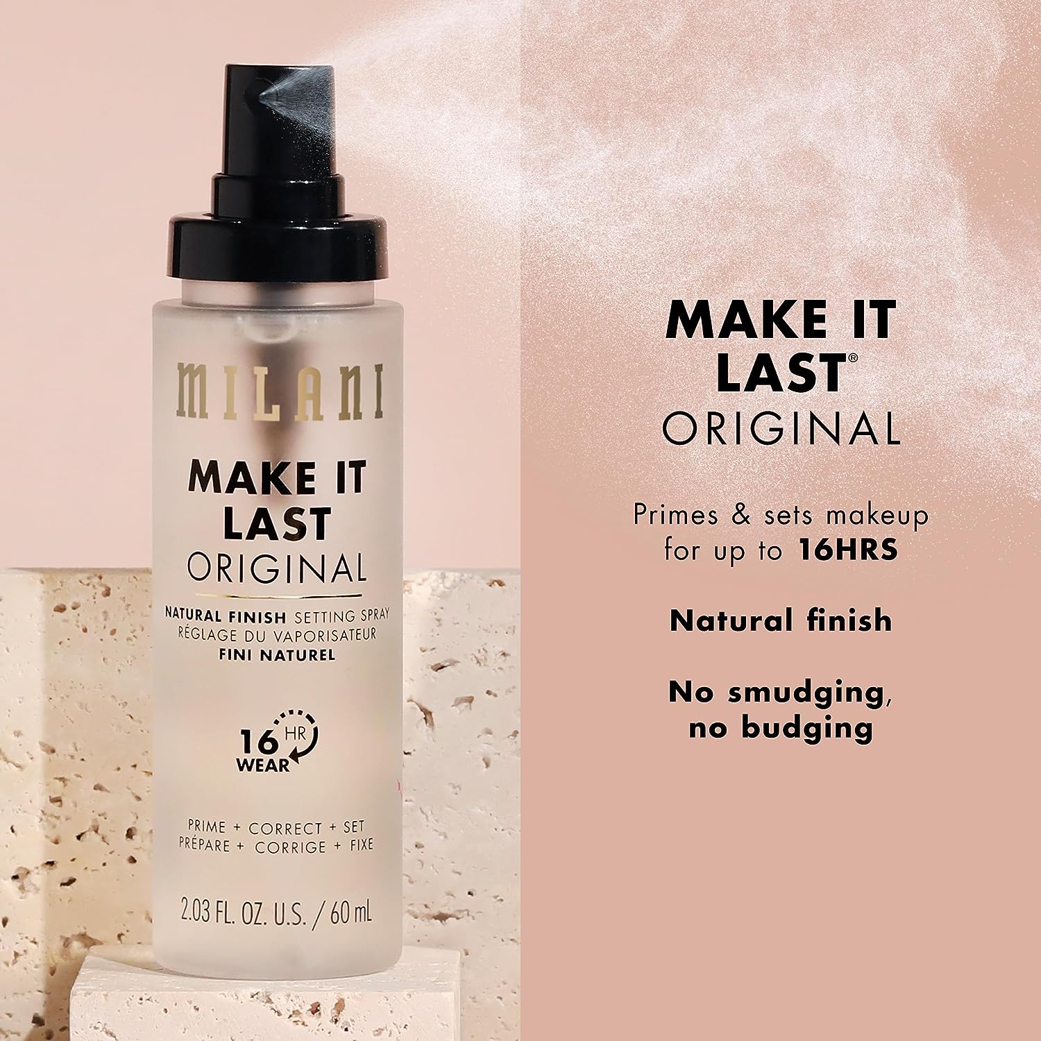 Milani Make It Last 3-in-1 Setting Spray and Primer- Prime + Correct + Set - Makeup Finishing Spray and Primer - Long Lasting Makeup Primer and Spray - 2 Pack