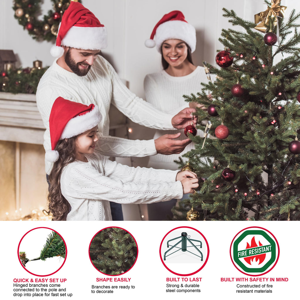 Puleo International 6.5 ft. Pre-lit Fraser Fir Pencil Artificial Christmas Tree with 250 UL listed Clear Lights