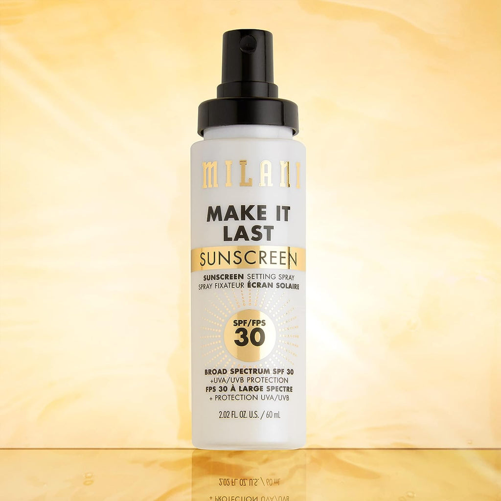 Milani Make It Last Sunscreen Setting Spray with SPF30 - Makeup Primer and Sunscreen, Long Lasting Finishing