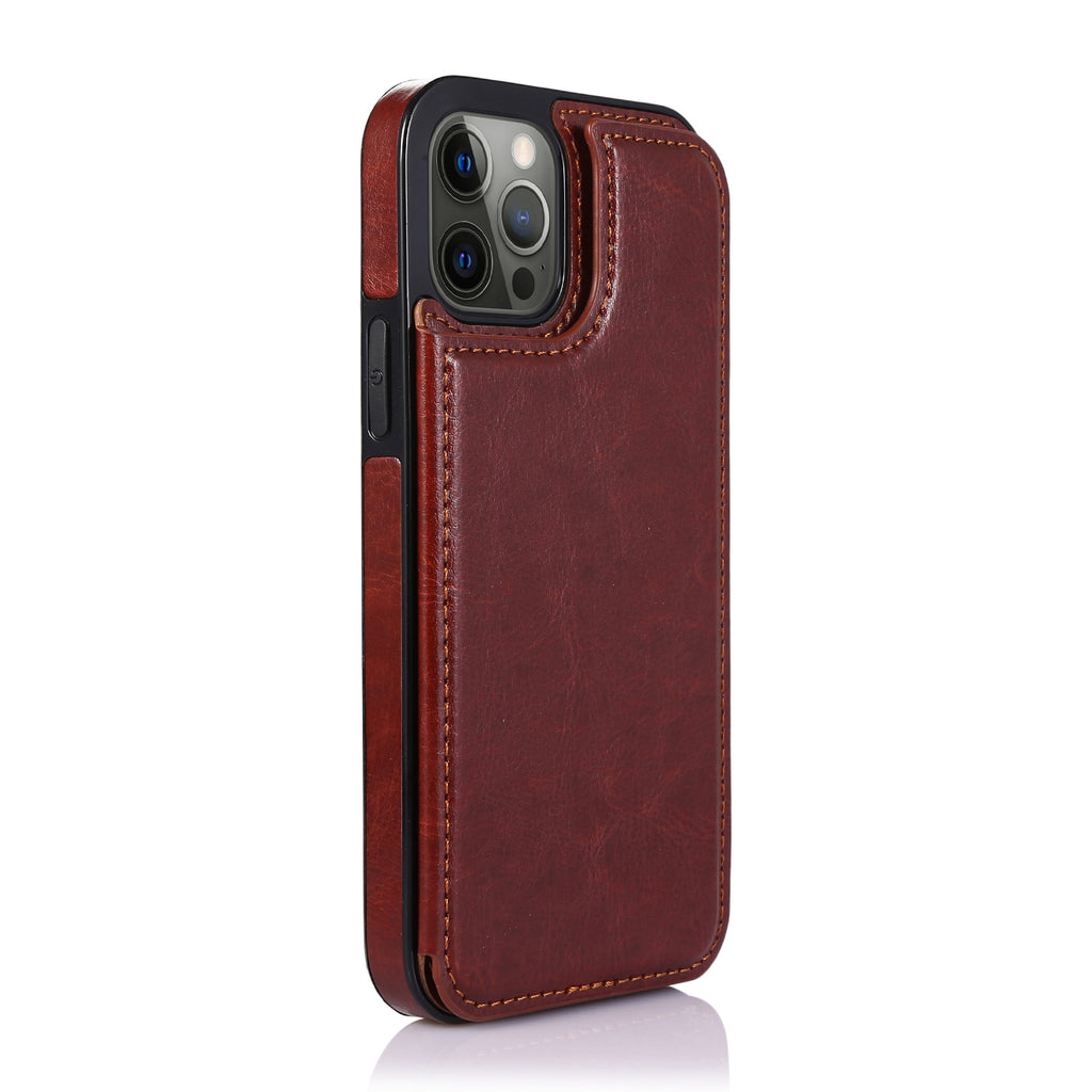 For  15/ 14/ 13/ 12/ 11 Pro Max/ Mini/ XR/ XS Max/ SE 2022/2020/ 7/ 8 Plus Wallet Case With Card Holder, PU Faux Leather Kickstand Card Slots Case, Double Magnetic Clasp And Durable Shockproof Cover