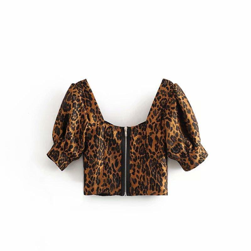 leopard top and high waist top &amp; short