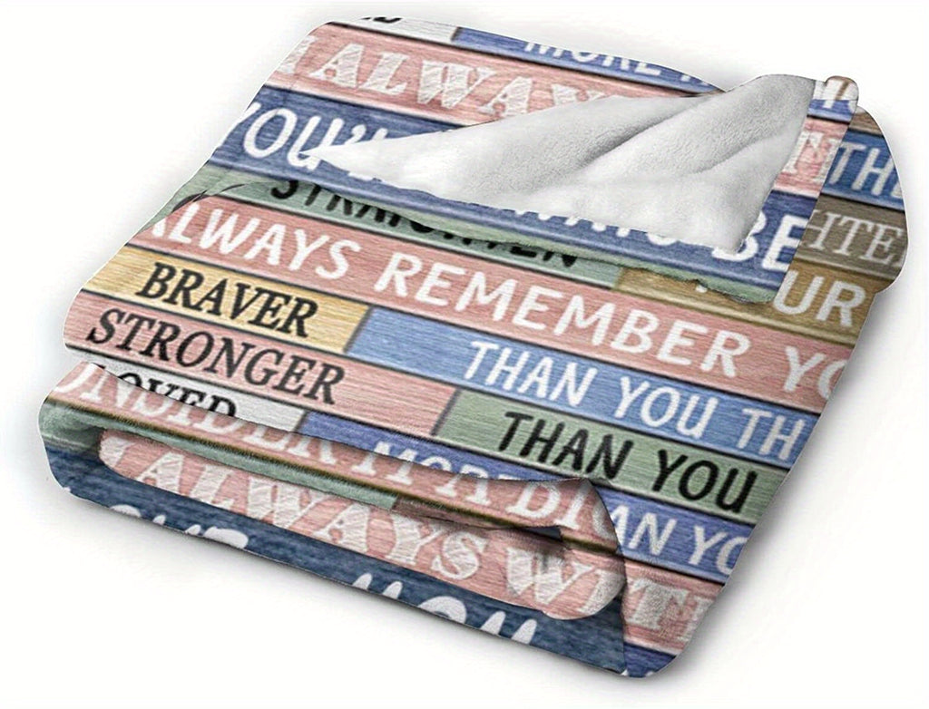 1pc To My Daughter Print Blanket, Soft Blanket For Sofa Office Bed And Travelling Daughter Birthday Gift