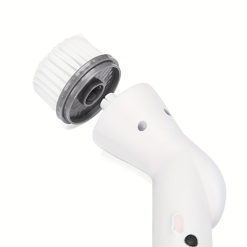 1 Set, Electric Spin Scrubber With 2/5/6 Replaceable Brush Head, Power Cordless Bathroom Scrubber With Adjustable Long Handle, Rechargeable Shower Scrubber, Multifunctional Scrubber For Bathroom, Kitchen, Bathtub, Tile, Shower, Car, Cleaning Supplies