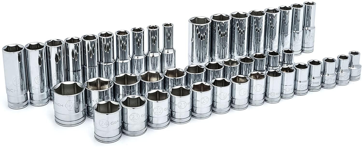 GEARWRENCH 49 Pc. 1/2" Drive 6 Pt. 120XP Mechanics Tool Set, Standard & Deep, SAE/Metric - 80700P