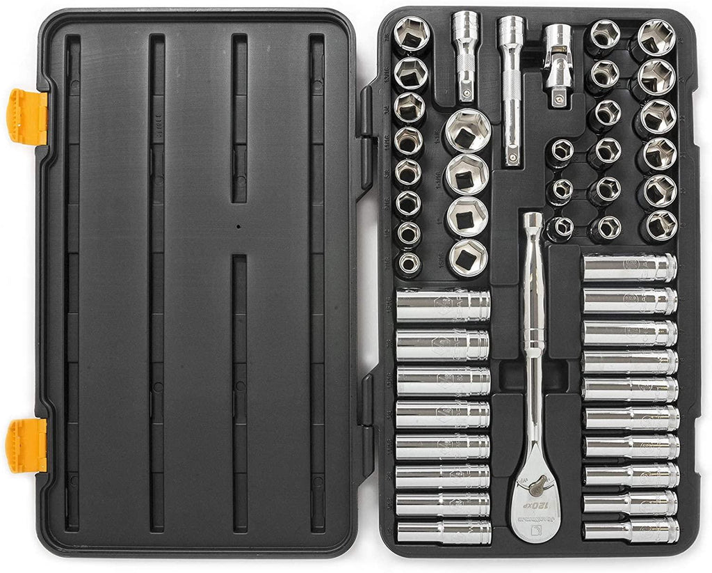 GEARWRENCH 49 Pc. 1/2" Drive 6 Pt. 120XP Mechanics Tool Set, Standard & Deep, SAE/Metric - 80700P