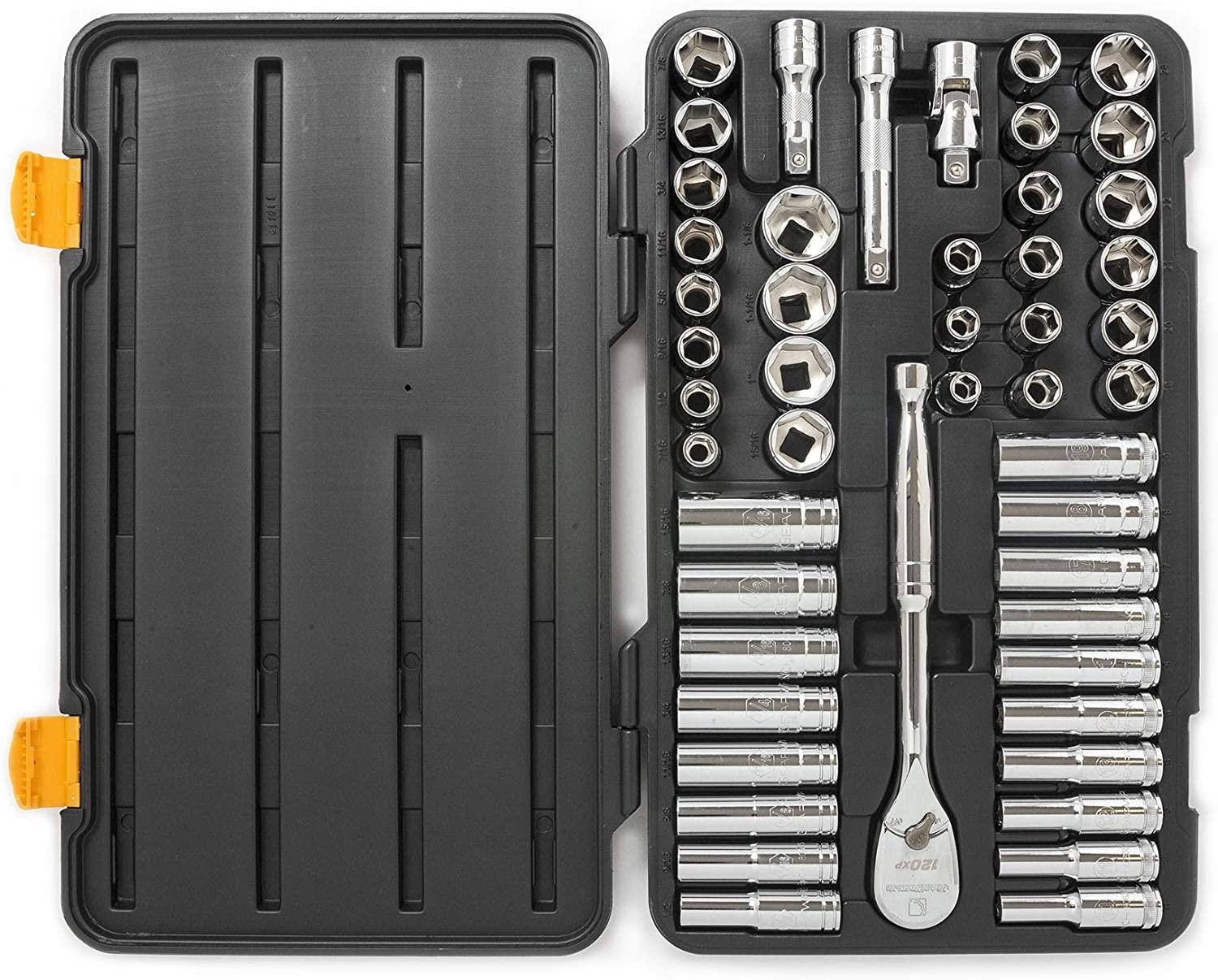 GEARWRENCH 49 Pc. 1/2" Drive 6 Pt. 120XP Mechanics Tool Set, Standard & Deep, SAE/Metric - 80700P