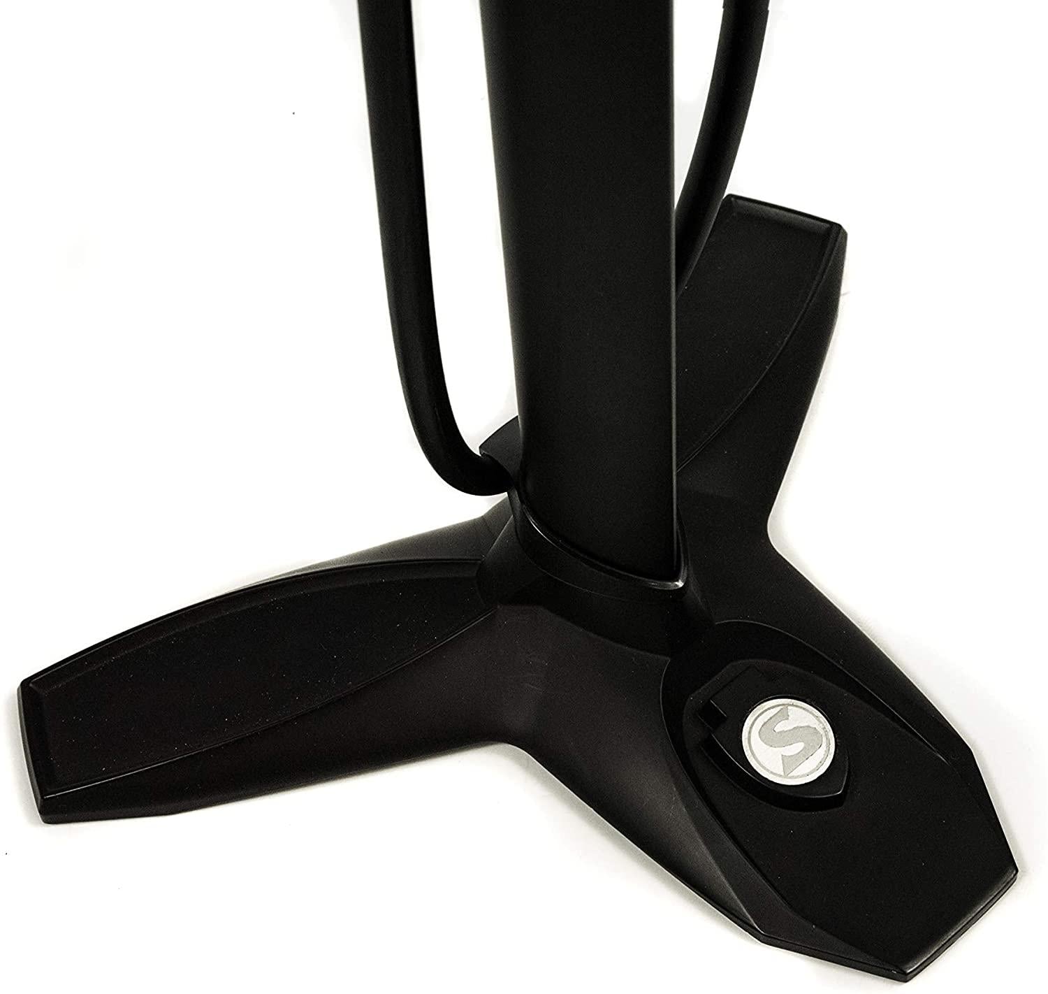 SuperPista Digital Floor Pump with Back lit Digital Gauge + Extra Long Hose + Award Winning HIRO Metal Locking Chuck for Presta and Schrader Valve