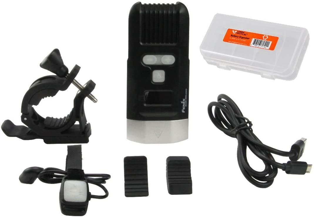 Fenix BC30R 1800 Lumen Rechargeable Bike Light with Digital Display & Quick Release Mount Plus Lumen Tactical Cable Organizer