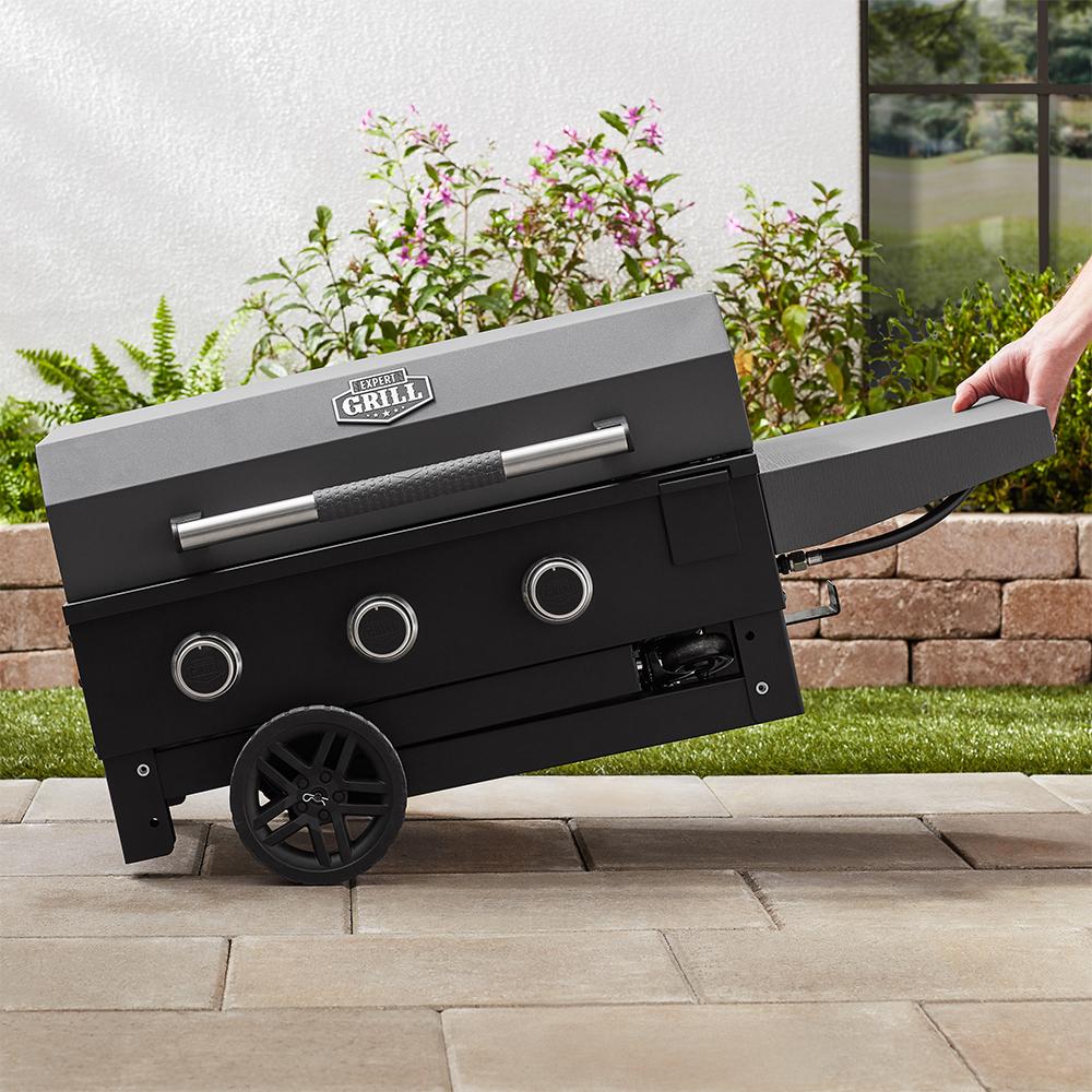 Outdoor 28" Grill CooBBQ Portable Propane Flat Cook Top Burner Gas Griddle