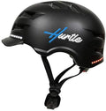 Bluetooth Smart Skate Helmet - Rechargeable Helmet with Wireless Turn Signal and LED Warning Lights, Includes Remote Control, Large Size (Black) (HURSHL18)