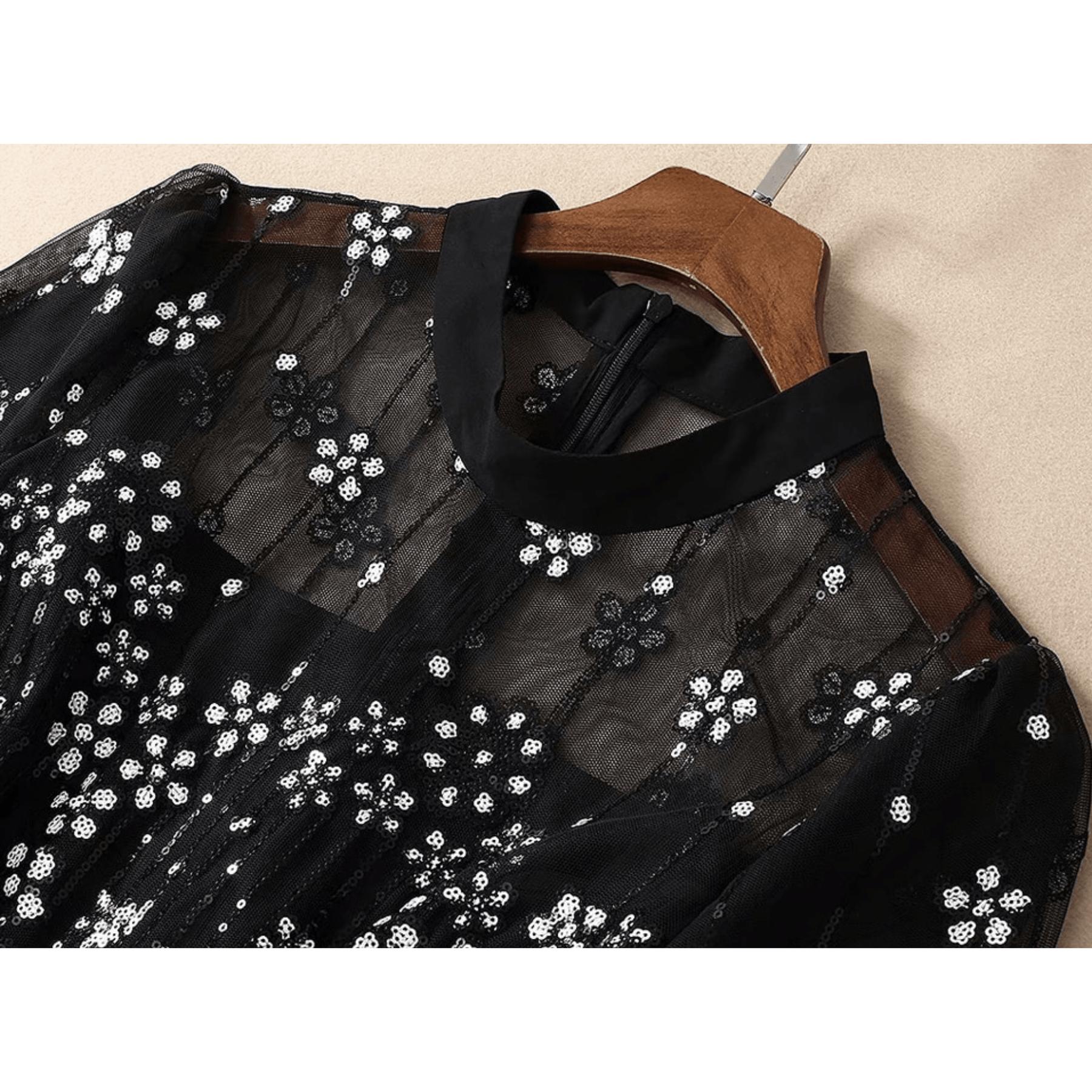 sequins embroidery dress