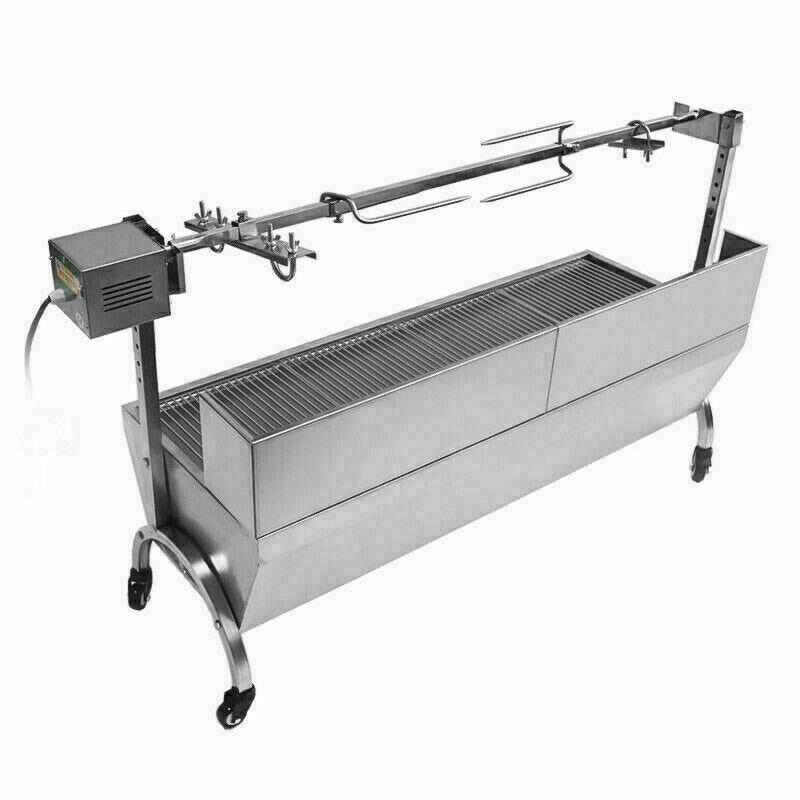 46'' Portable Spit Roaster Rotisserie Pig Lamb Roast Outdoor BBQ Grill
