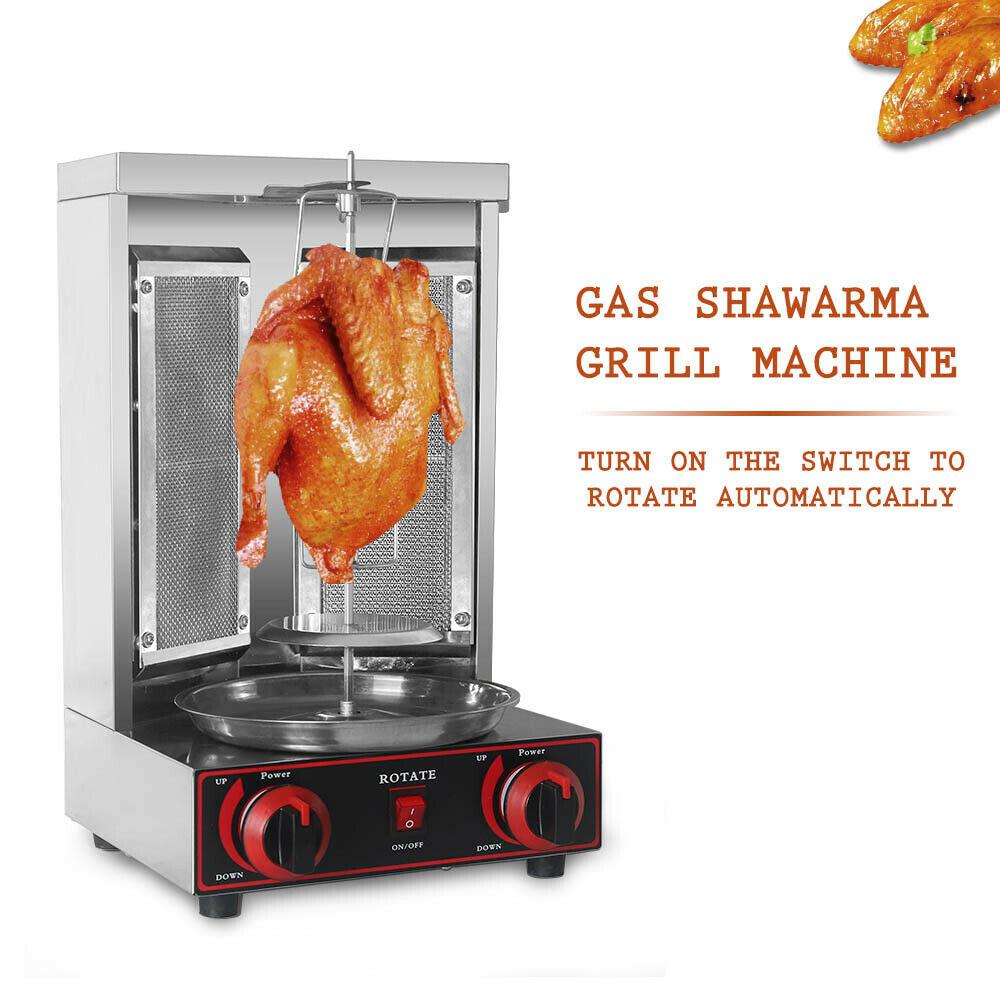 Steel LPG Shawarma Grill Doner Kebab Machine 110V Automatic Rotation