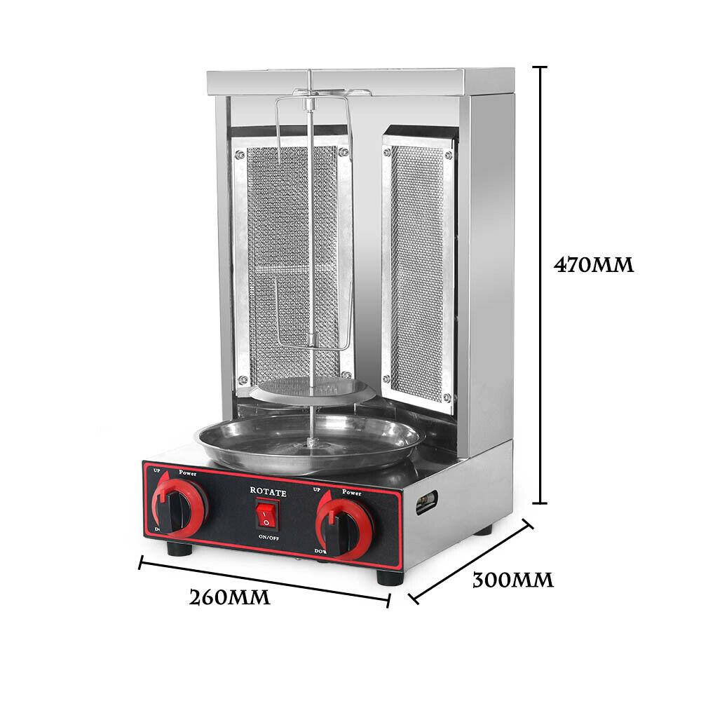 Steel LPG Shawarma Grill Doner Kebab Machine 110V Automatic Rotation
