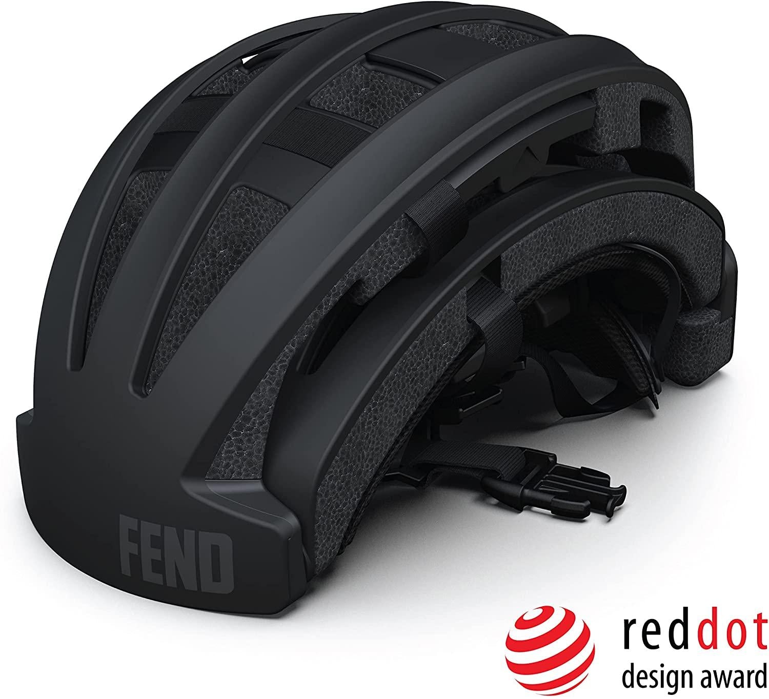 FEND One Foldable Bike Helmet - Adult Mens and Womens Bike Helmet - Safety Certified for Bicycle Road Bike Scooter Cycling Commuter Helmet
